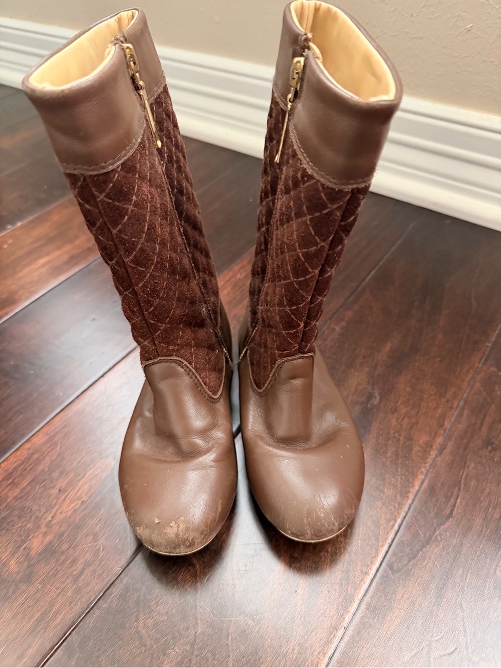 Janie and Jack Brown Quilted Mid-Calf Girls' Boots